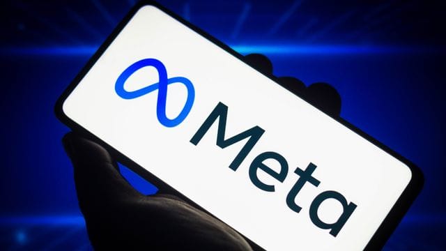 Meta-Logo auf einem Smartphone.