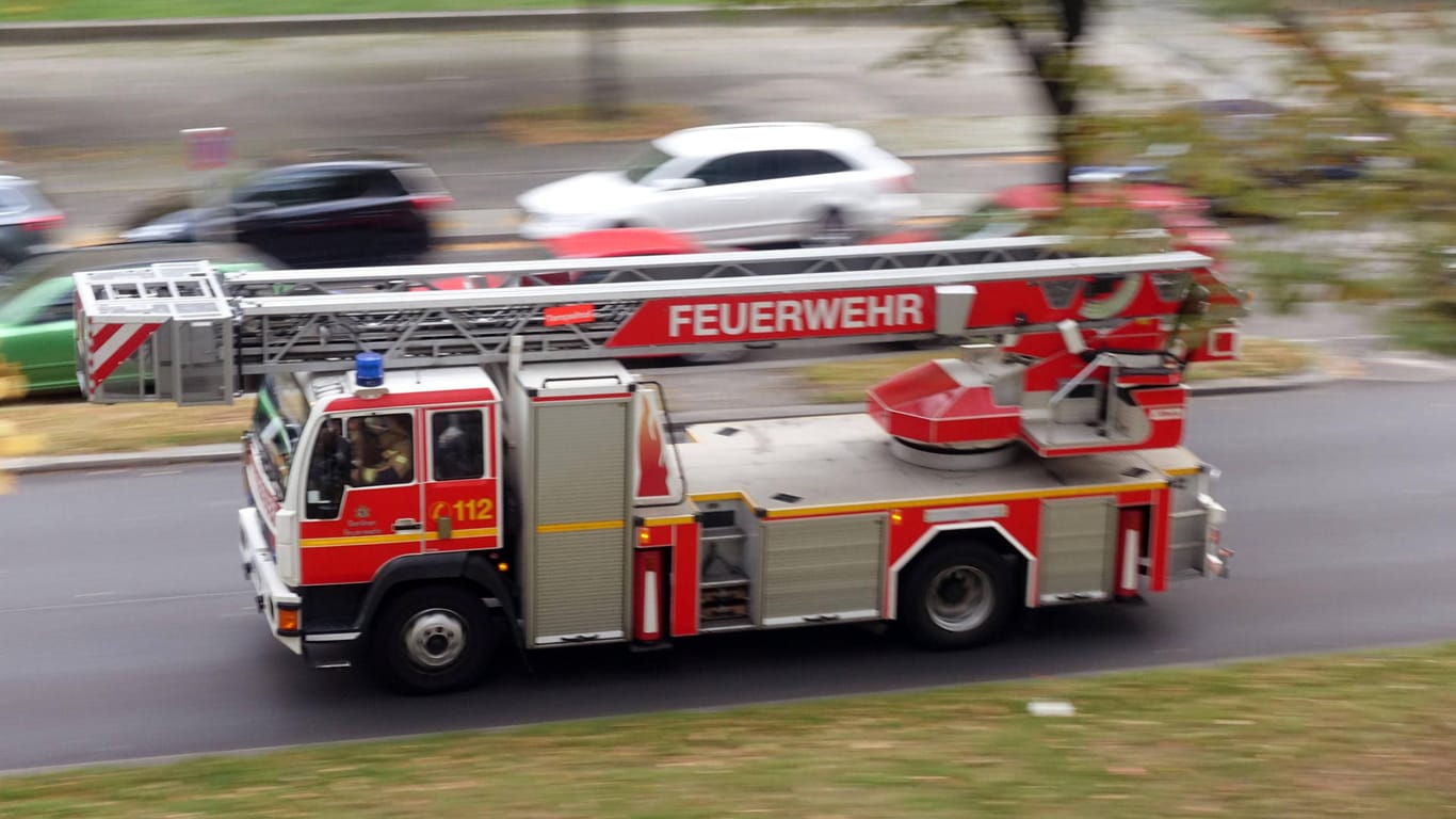 Leiterwagen der Feuerwehr (Symbolbild): Das Feuer wurde gelöscht, bevor es auf weitere Wohnungen überschlagen konnte.
