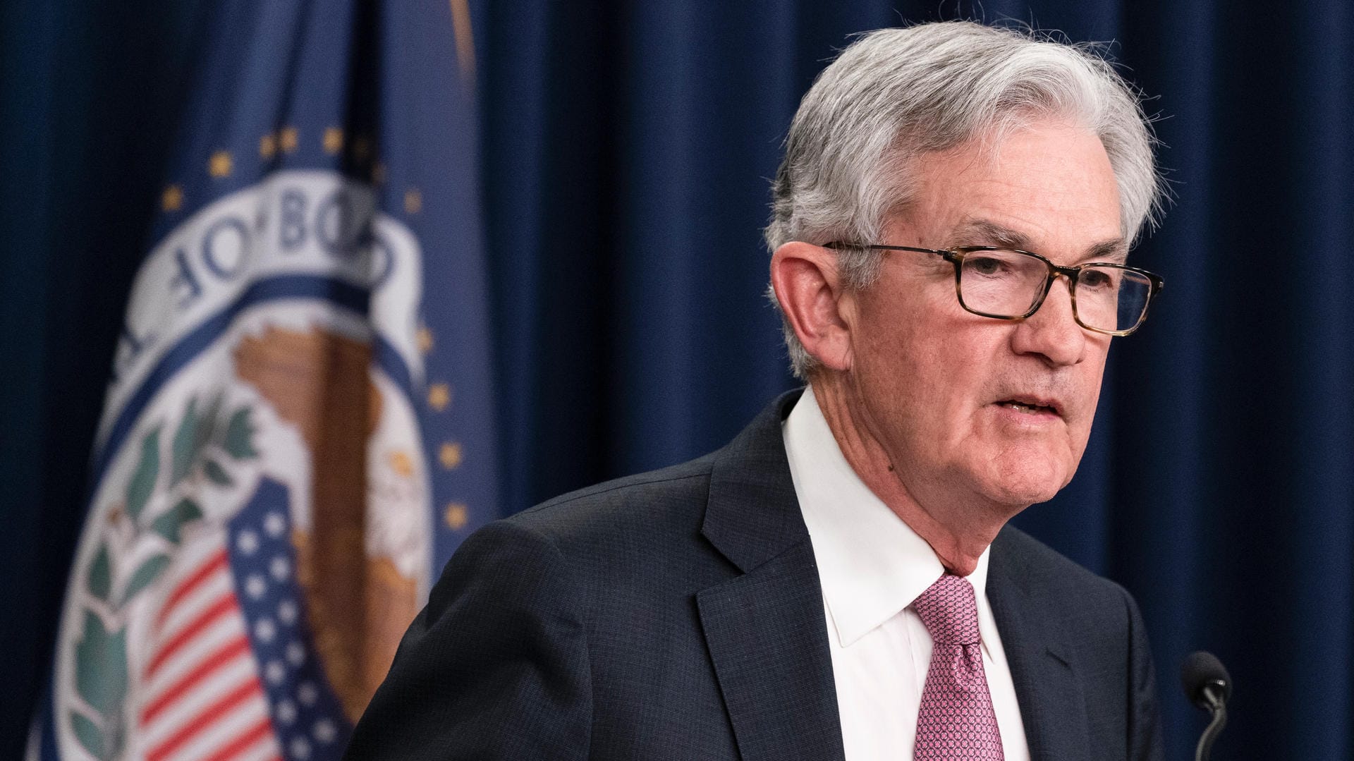 Jerome Powell, Vorsitzender der Fed, spricht während der Pressekonferenz am Mittwoch.