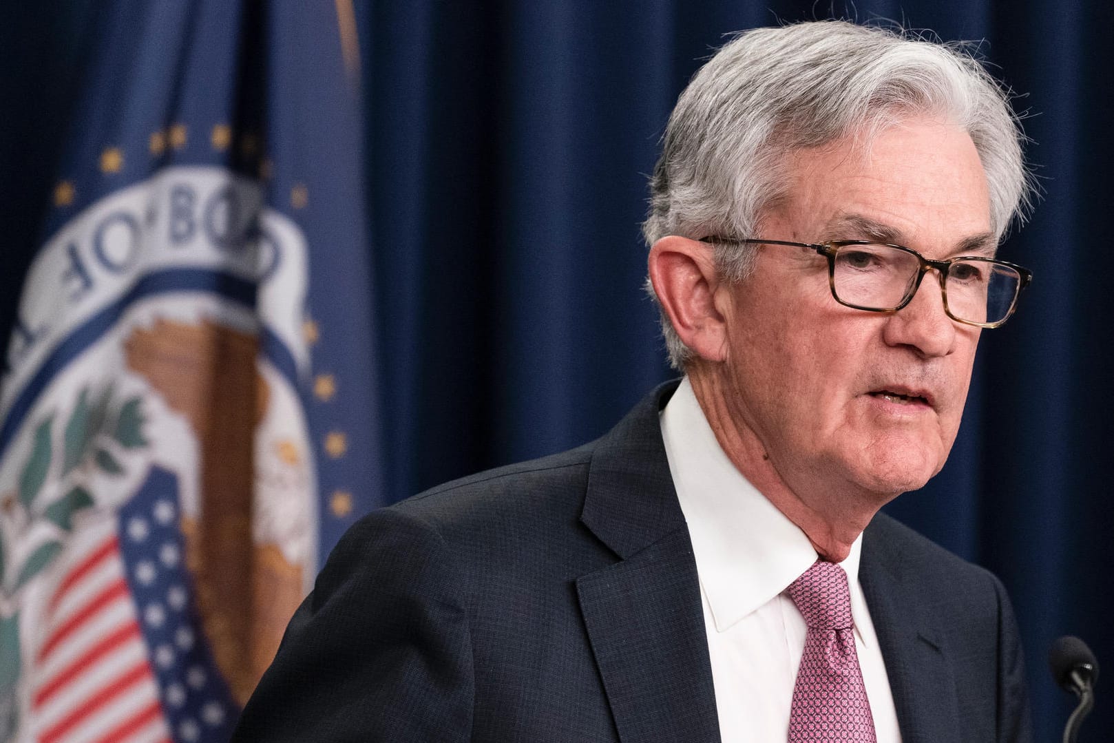 Jerome Powell, Vorsitzender der Fed, spricht während der Pressekonferenz am Mittwoch.