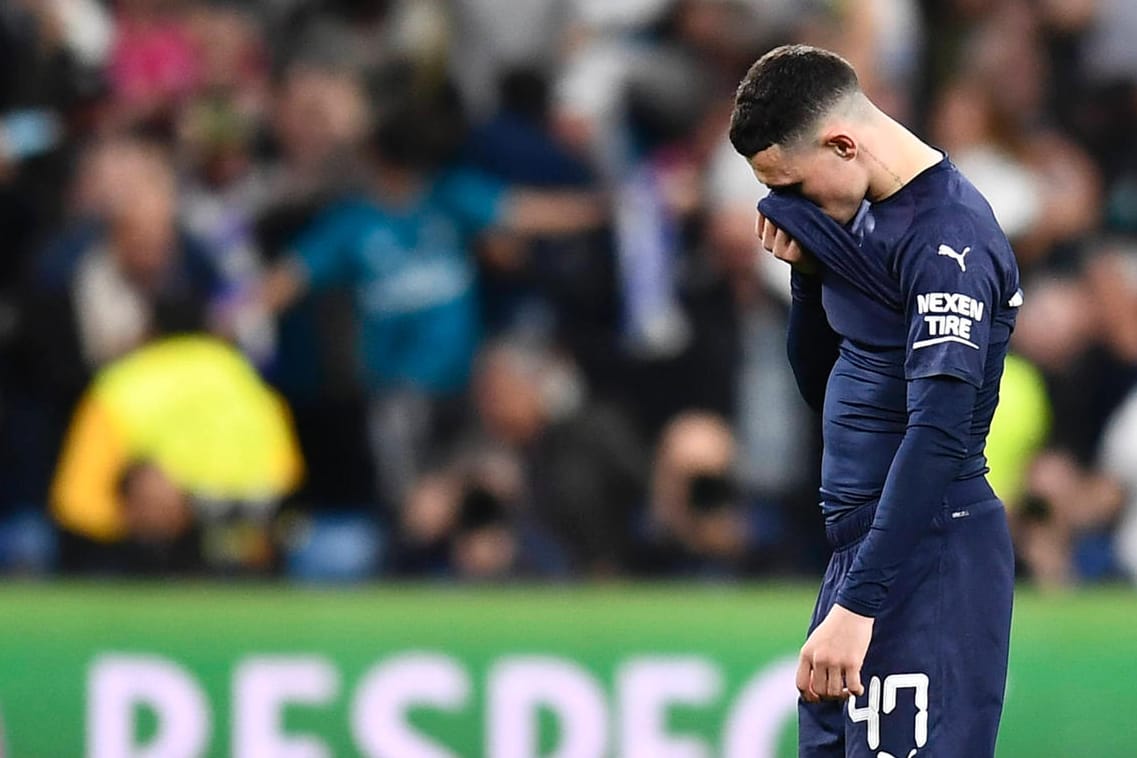 Phil Foden: Der Jungstar von Manchester City kroch schwer enttäuscht vom Platz des Bernabeu.