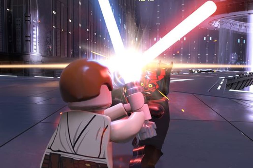 Warum so grimmig? Hier kämpfen die Lego-Versionen von Obi Wan Kenobi und Darth Maul gegeneinander.