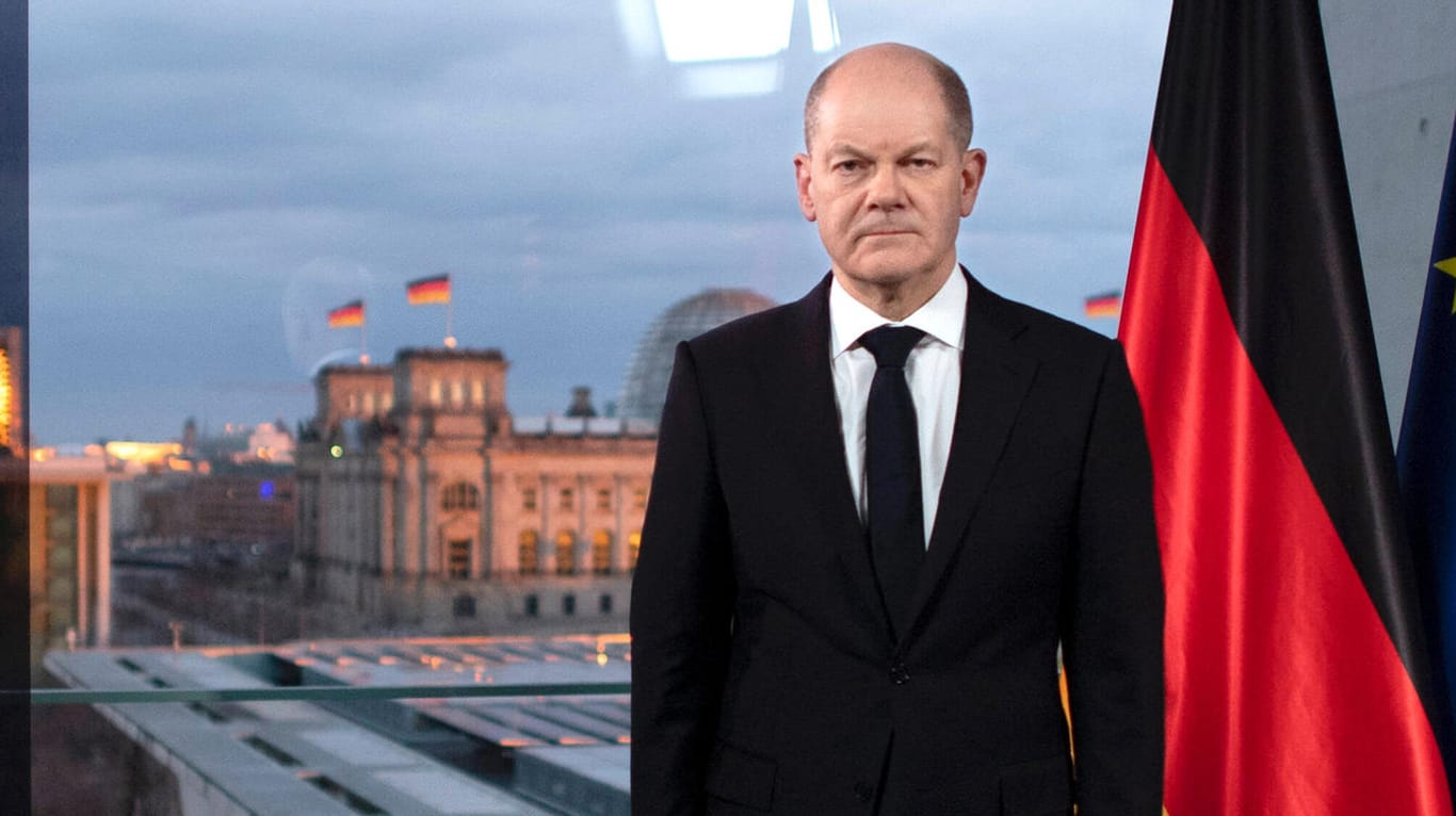Olaf Scholz, Bundeskanzler (SPD): Es ist bereits die zweite Fernsehansprache des Kanzlers.