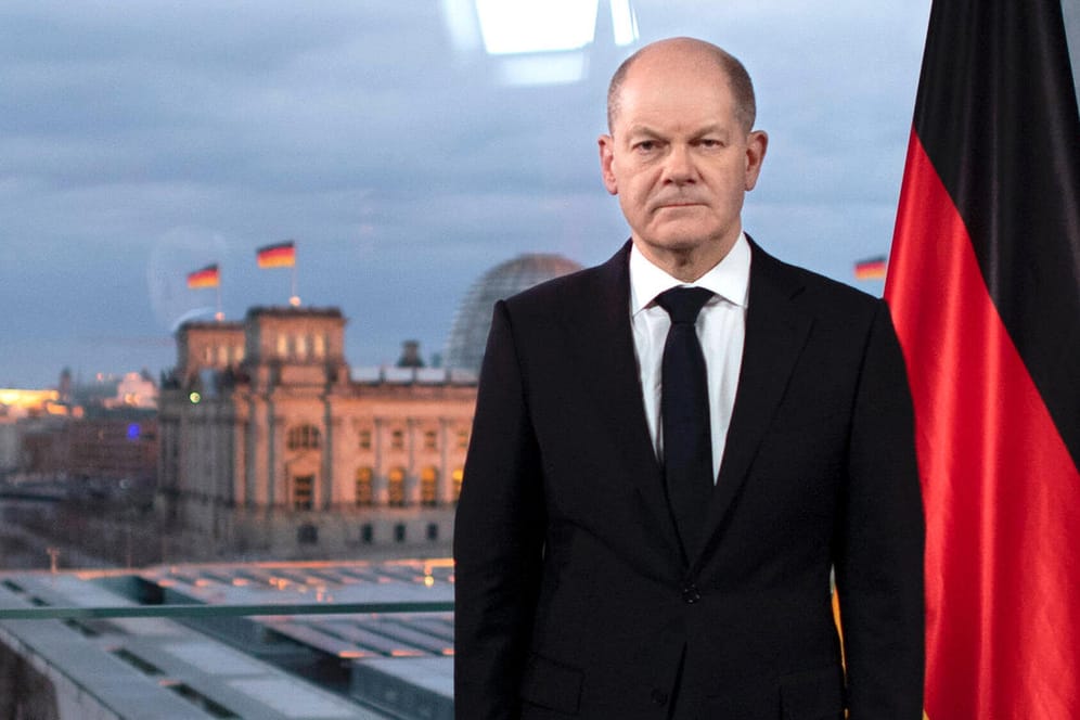 Olaf Scholz, Bundeskanzler (SPD): Es ist bereits die zweite Fernsehansprache des Kanzlers.