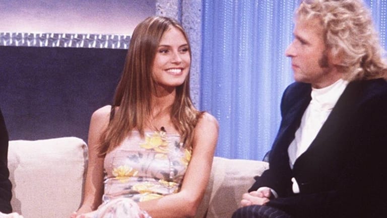 Heidi Klum 1999 zu Gast bei "Wetten, dass..?": Sieben Jahre zuvor begann ihre Karriere in einer Gottschalk-Show.