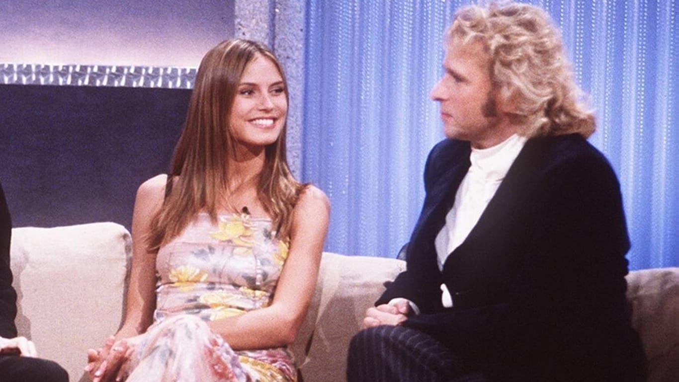 Heidi Klum 1999 zu Gast bei "Wetten, dass..?": Sieben Jahre zuvor begann ihre Karriere in einer Gottschalk-Show.