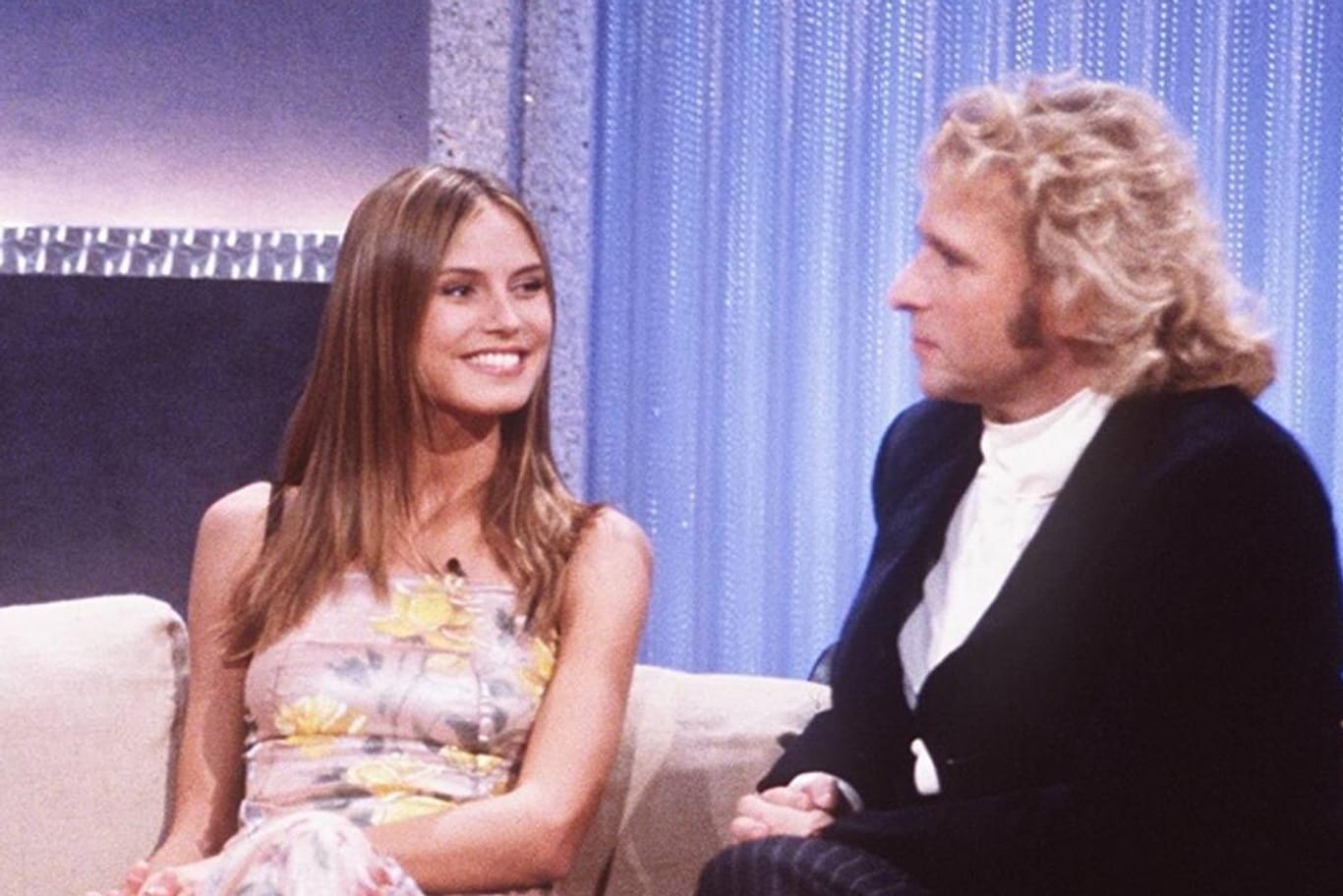 Heidi Klum 1999 zu Gast bei "Wetten, dass..?": Sieben Jahre zuvor begann ihre Karriere in einer Gottschalk-Show.