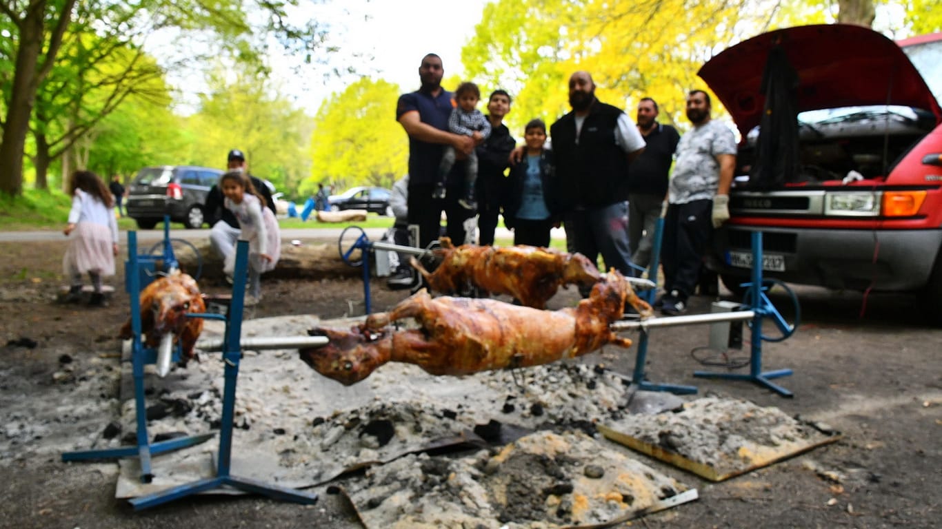 Grillfest in Hamburg: Acht Schafe sollten in dem Park gegrillt werden – dann kam die Polizei.