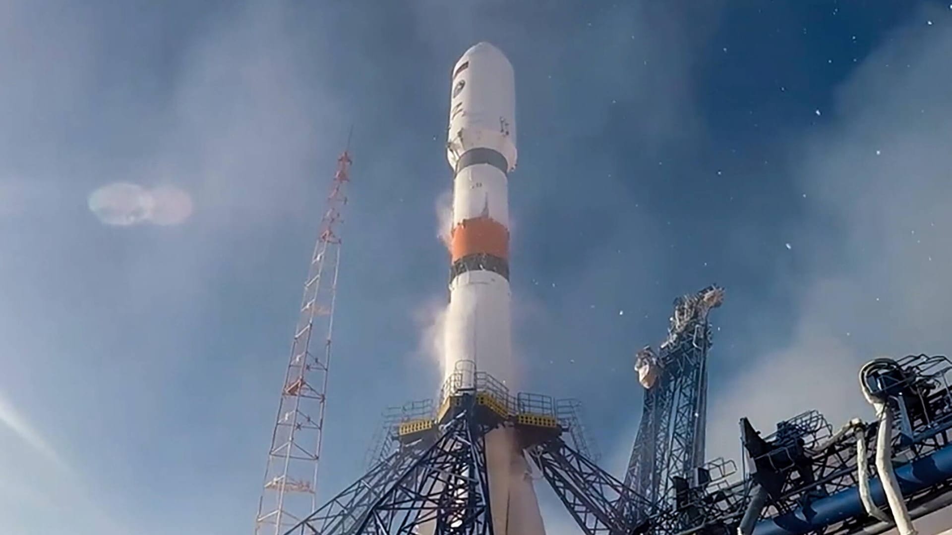 Eine Sojus-Rakete startet in Baikonur (Archivbild): Ein Brite wurde nahe einer der Startrampen festgenommen.