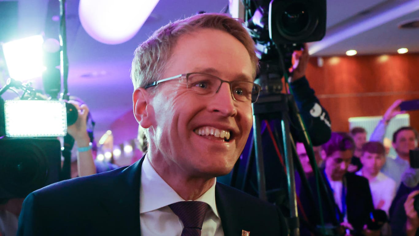 Wahlparty der CDU in Kiel: Daniel Günther bleibt voraussichtlich im Amt des Ministerpräsidenten.
