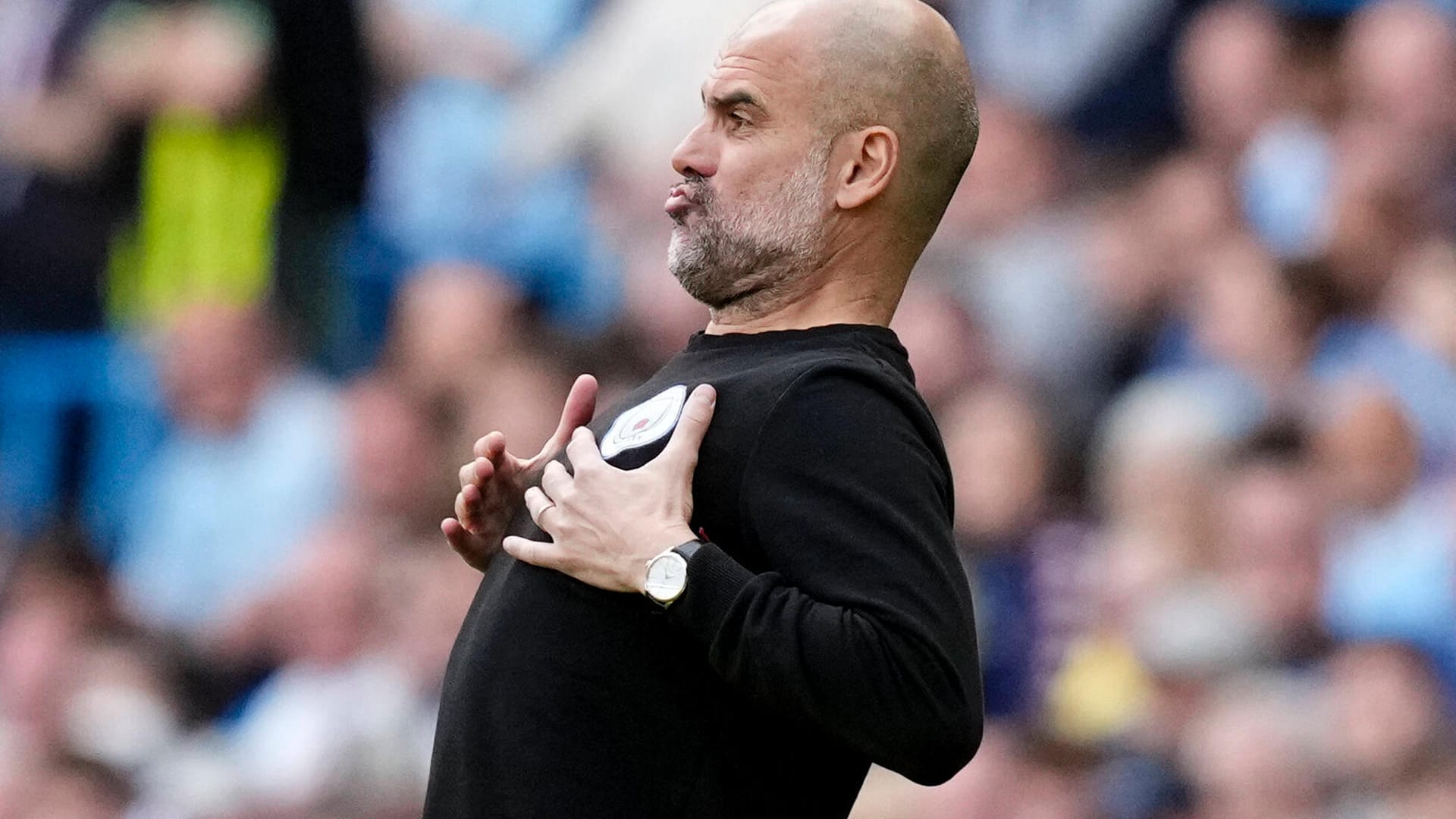 Brust raus: Pep Guardiola zeigte im Spiel gegen Newcastle vollen Körpereinsatz.