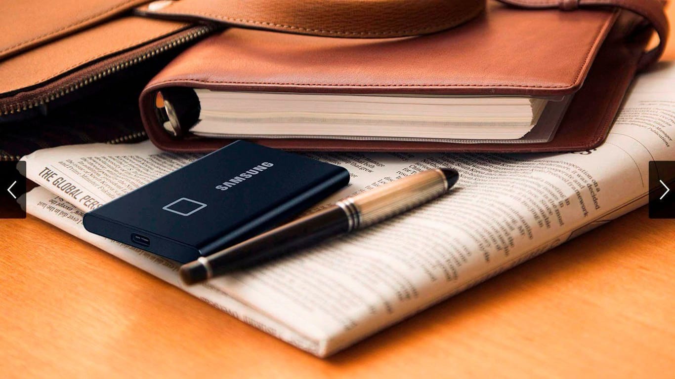 Die SSD-Festplatte T7 Touch Portable von Samsung mit einem Terabyte Speicherplatz ist heute bei Amazon zum Rekordpreis erhältlich.