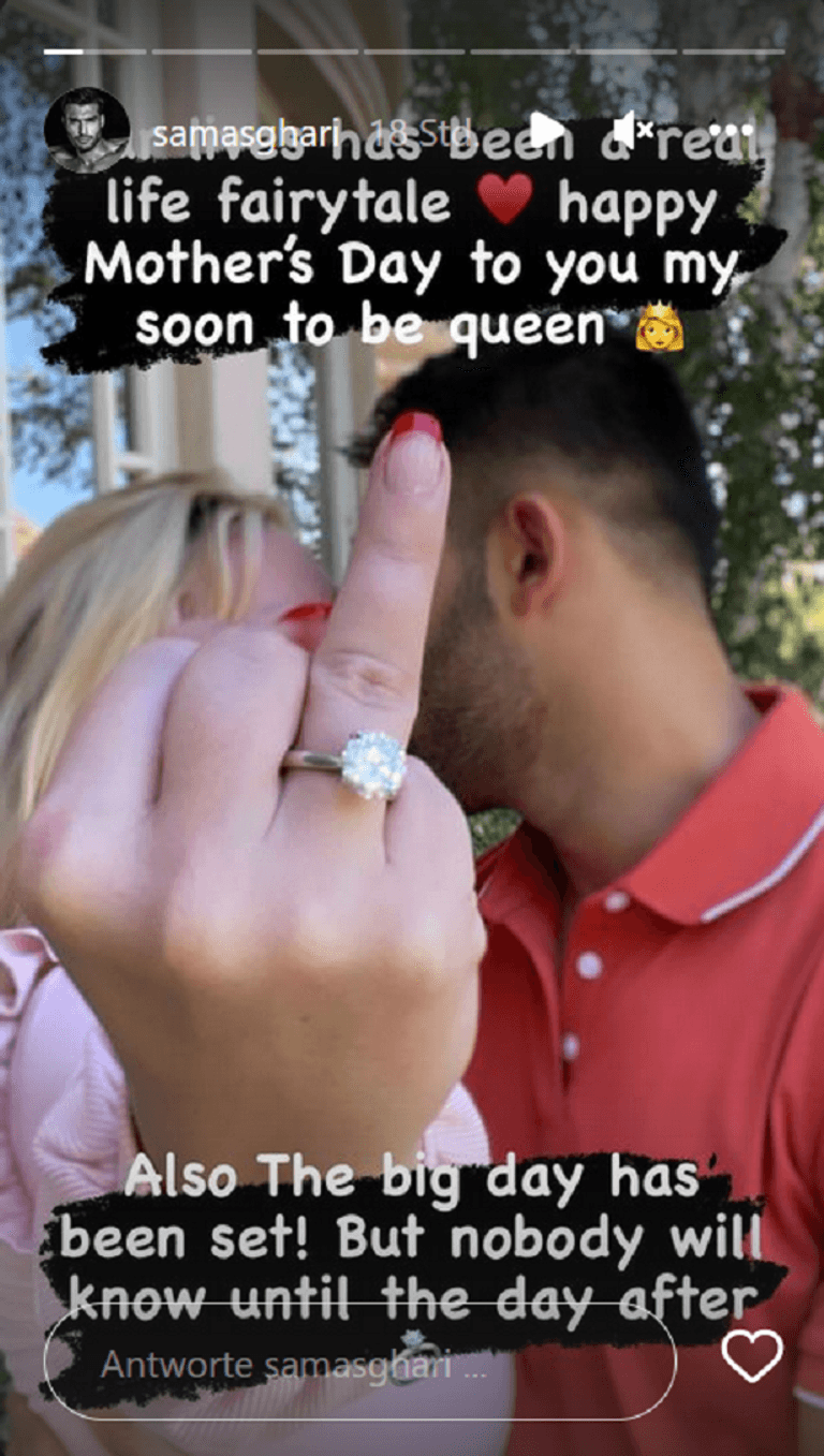 Sam Asghari: Der Verlobte von Britney Spears teilte diesen Schnappschuss in seiner Instagram-Story.