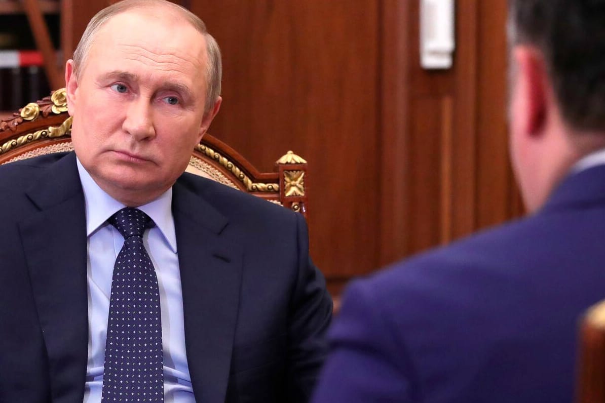 May 6, 2022, Moscow, Moscow Oblast, Russia: Russian President Vladimir Putin holds a face-to-face working meeting with T