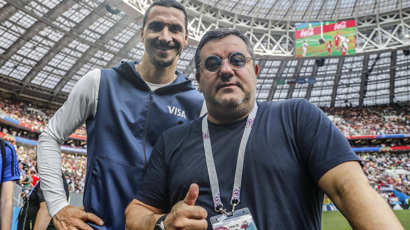 Mino Raiola (r.): Hier mit seinem Klienten, dem Fußball-Weltstar Zlatan Ibrahimovic.