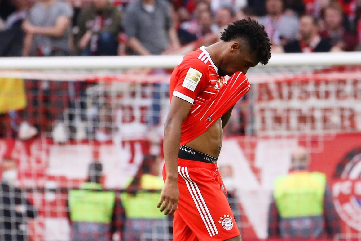 Kingsley Coman: In der Nachspielzeit gegen Stuttgart sah der Franzose die Rote Karte.