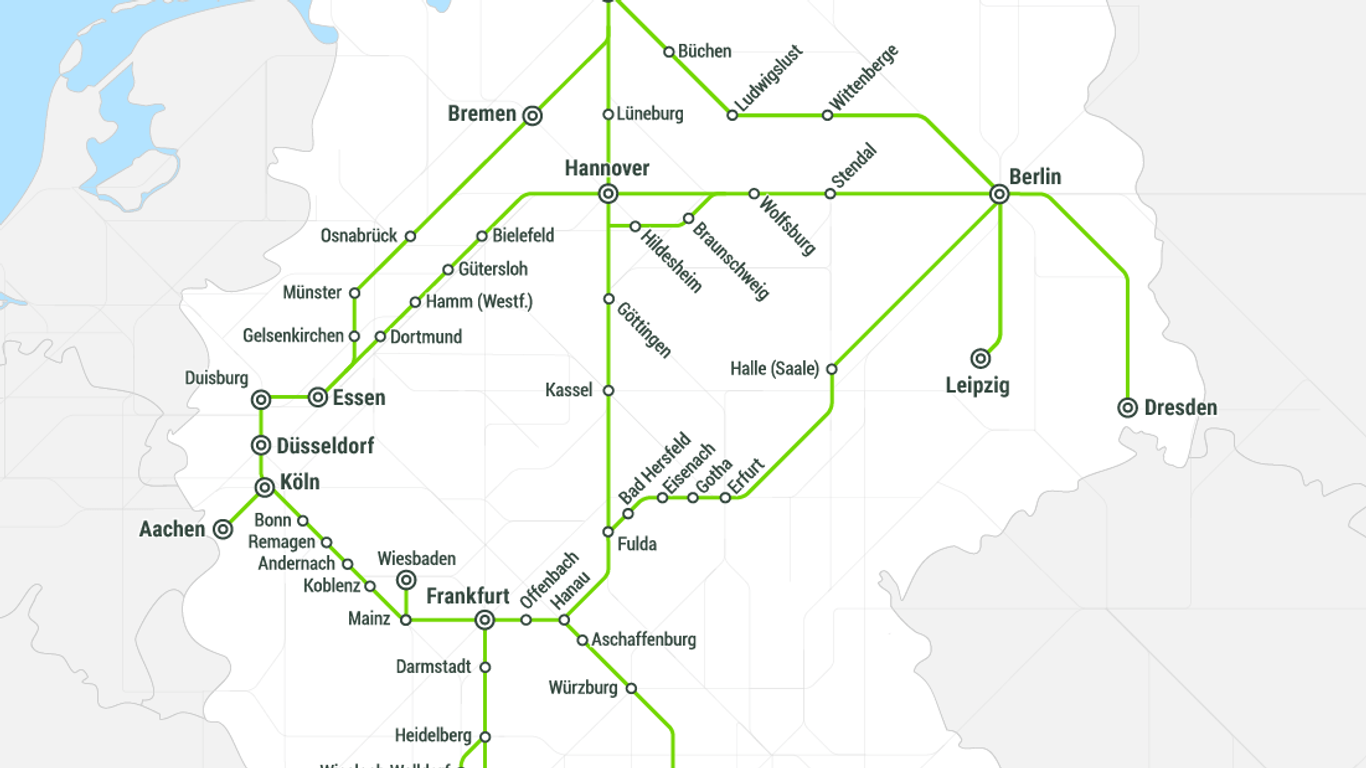 Die neuen Verbindungen von Flixtrain in der Übersicht: Von Stuttgart aus erreicht man künftig Berlin und Hamburg.