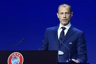 UEFA-Chef Aleksander Ceferin spricht auf dem UEFA-Kongress in Wien.