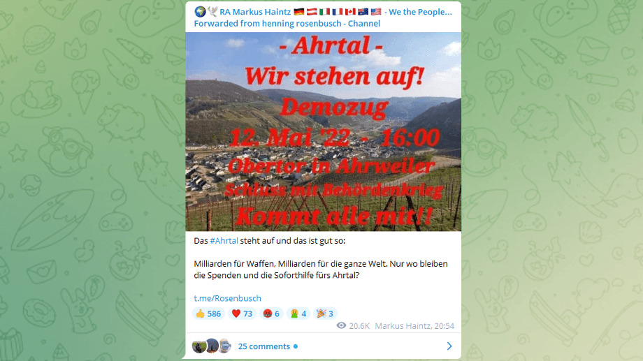 Querdenker für die Demo: Markus Haintz, einer der prominentesten Köpfe der Corona-Proteste, teilte den Aufruf für die Demo. Die Organisatoren sind entsetzt und wollen die Szene nicht sehen.