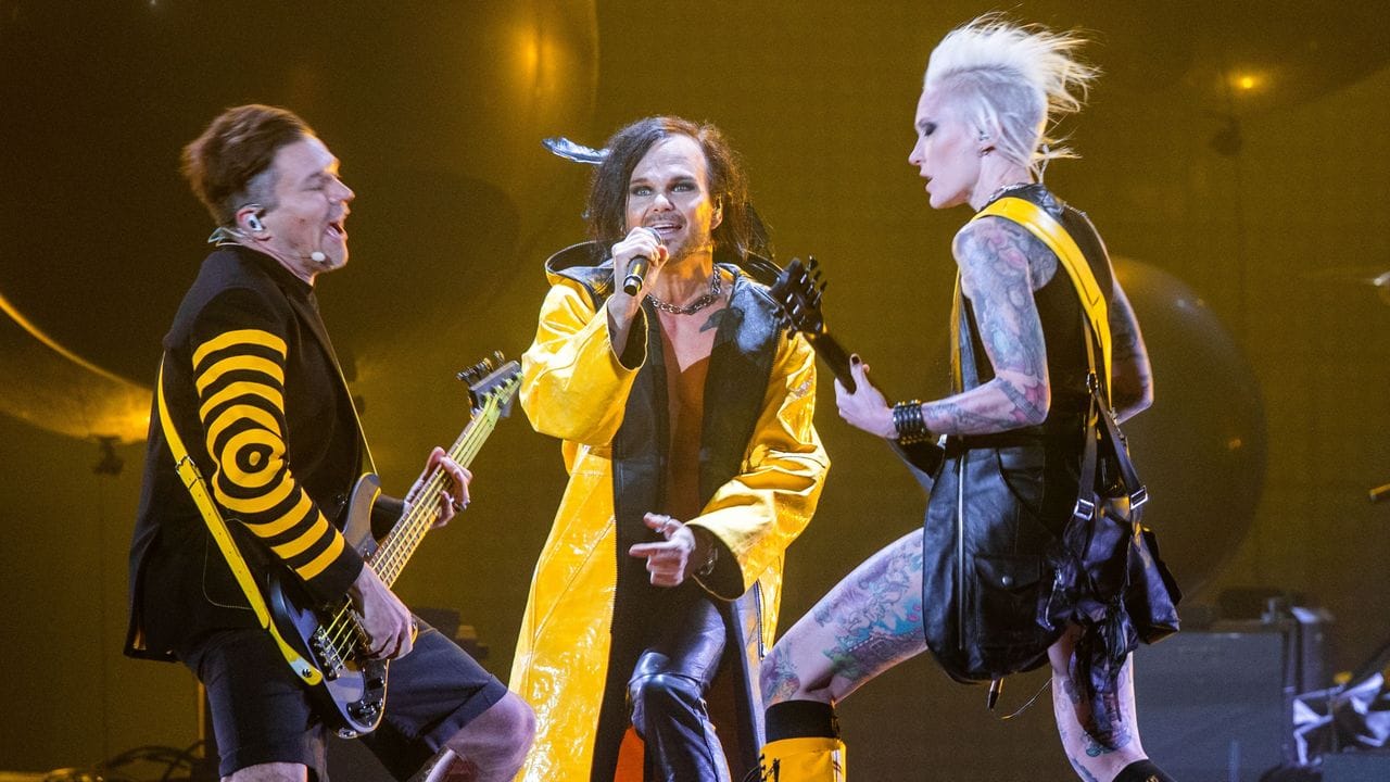 The Rasmus aus Finnland spielen ihren Titel "Jezebel" bei einer Probe für den Eurovision Song Contest (ESC). The Rasmus aus Finnland spielen ihren Titel "Jezebel" bei einer Probe für den Eurovision Song Contest (ESC).