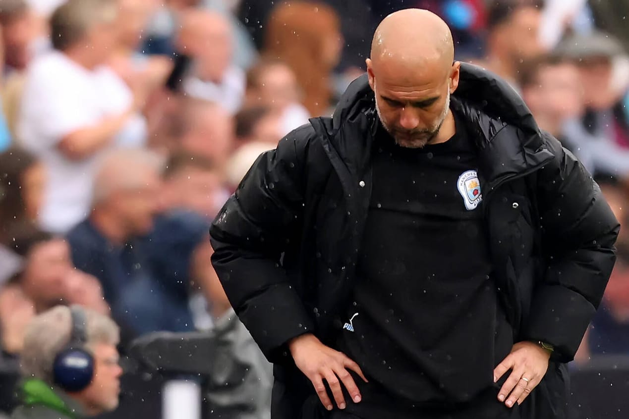 Pep Guardiola: Der spanische Trainer muss nochmal um die Meisterschaft zittern.