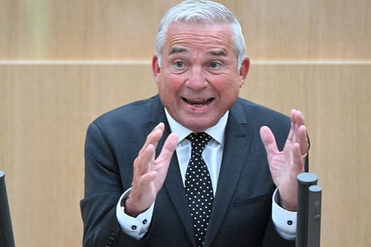 Baden-Württembergs Innenminister Thomas Strobl spricht in einer Landtagssitzung im Plenarsaal (Archiv): Geht es nach der Opposition wird er dort auch öffentlich aussagen müssen.