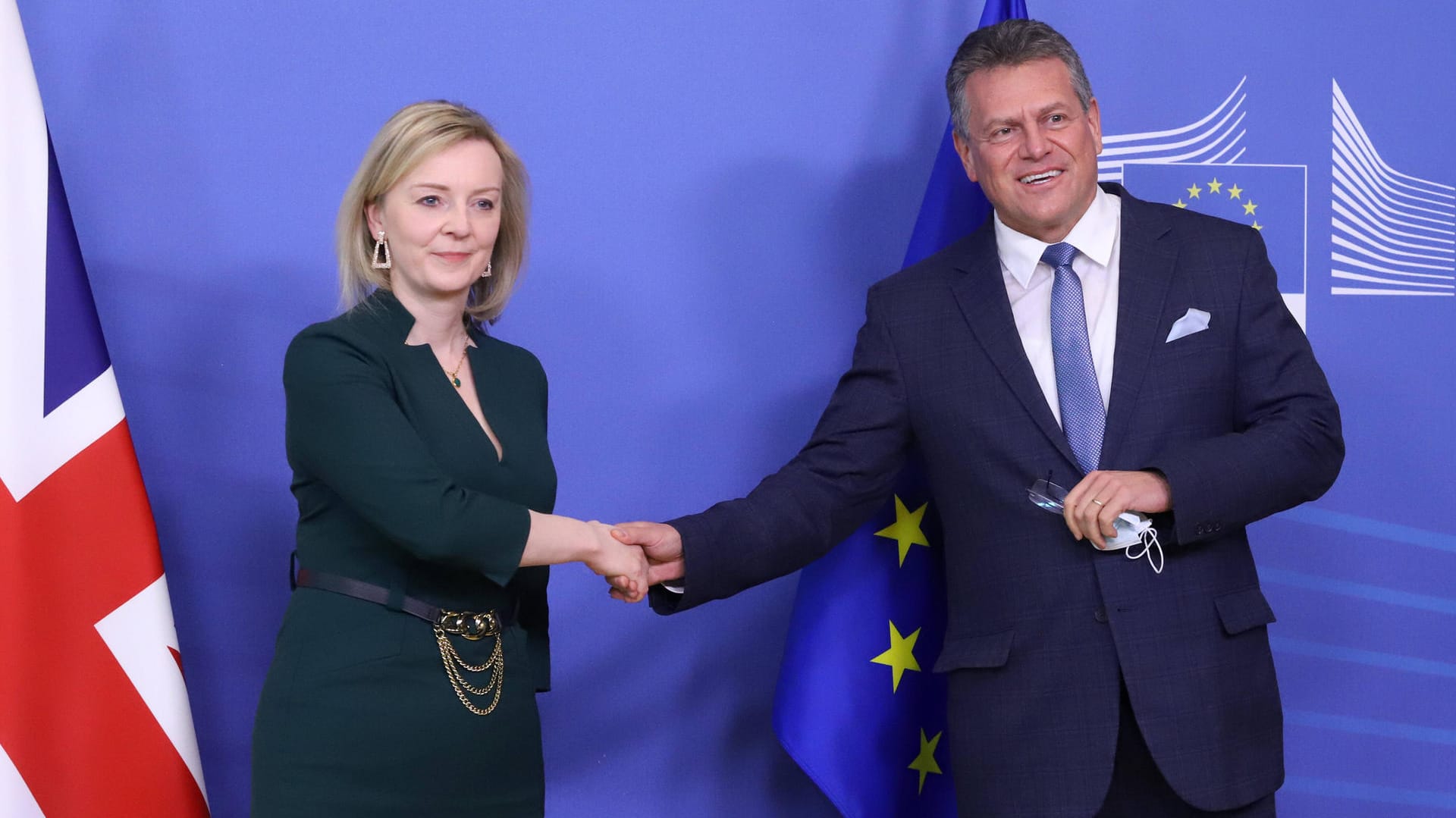 Liz Truss und Maros Sefcovic: Die Verhandlungen im Nordirland-Streit zwischen Großbritannien und der EU sind in einer Sackgasse.