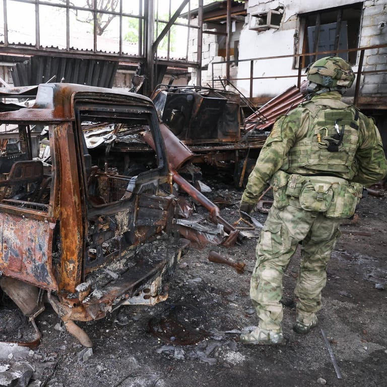 Zerstörungen im Donbass: Die schweren Kämpfe halten an.