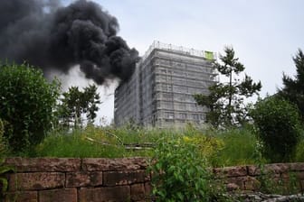 Brand auf einer Baustelle