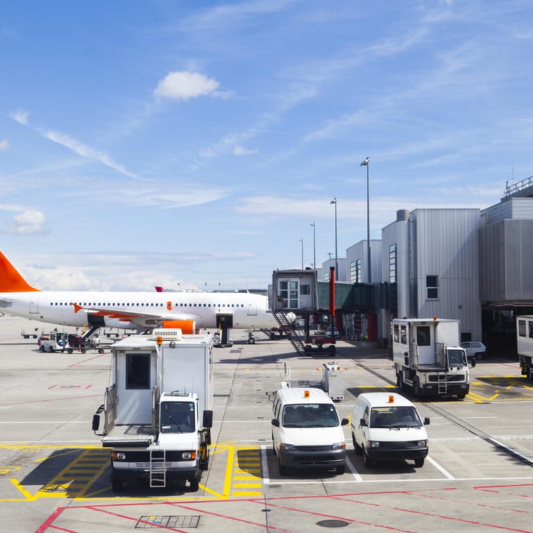 Ein Flugzeug steht am Gate am Genfer Flughafen (Symboldbild): Wegen eines Bandes kam es am Freitagnachmittag zu Verspätungen.