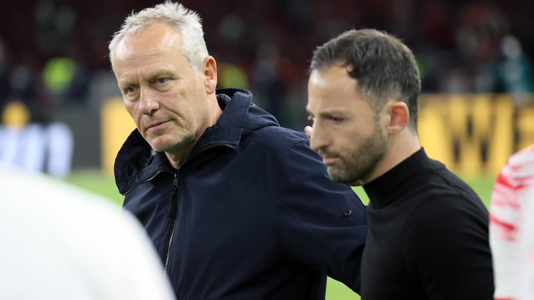 Freiburg-Trainer Streich (li.) und Leipzigs Tedesco: Misstöne nach dem Pokalfinale?