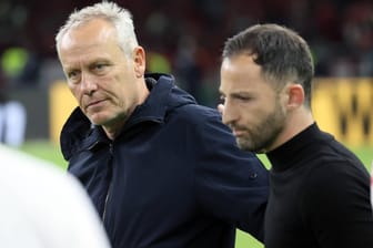 Freiburg-Trainer Streich (li.) und Leipzigs Tedesco: Misstöne nach dem Pokalfinale?