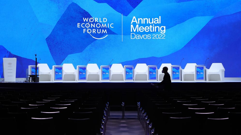 Noch leere Stuhlreihen: Hier im Konferenzzentrum von Davos beginnt am Montag das Weltwirtschaftsforum.