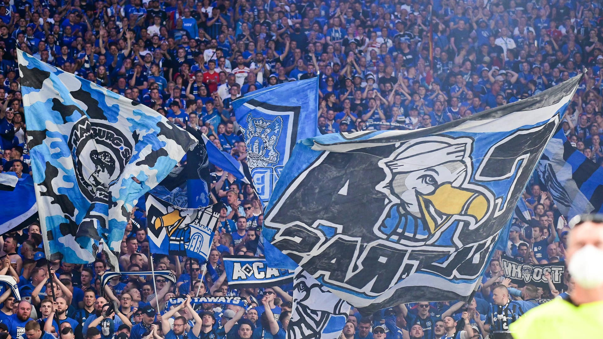 HSV-Fans im Stadion (Archivbild): Wie und wo eine Aufstiegsfeier stattfindet, ist noch unklar. HSV-Fans im Stadion (Archivbild): Wie und wo eine Aufstiegsfeier stattfindet, ist noch unklar.