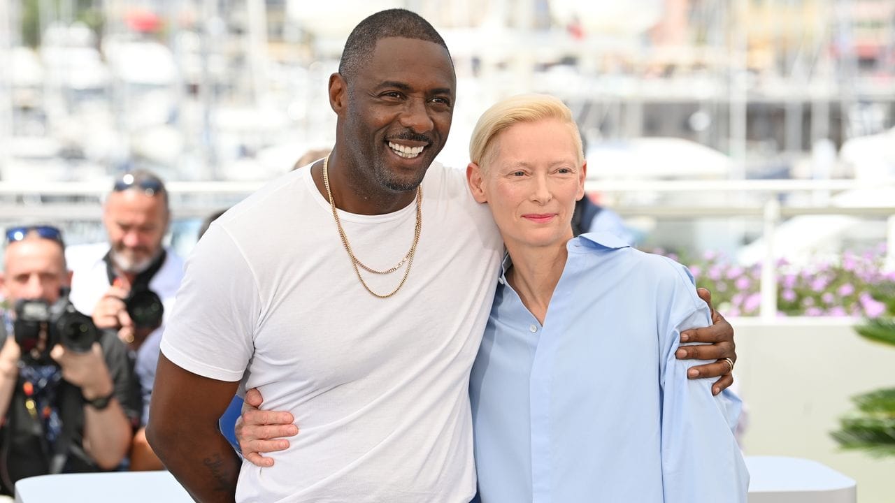 Idris Elba und Tilda Swinton stellten ihren "Dreitausend Jahre Sehnsucht" in Cannes vor.