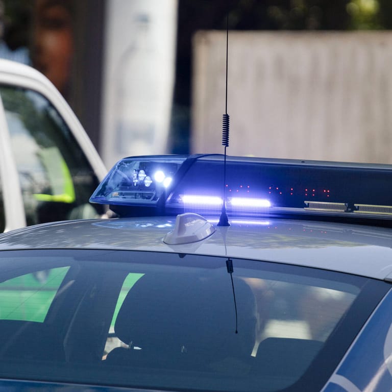 Blaulicht auf einem Streifenfahrzeug (Symbolbild): Polizisten hatten den Täter festgenommen.