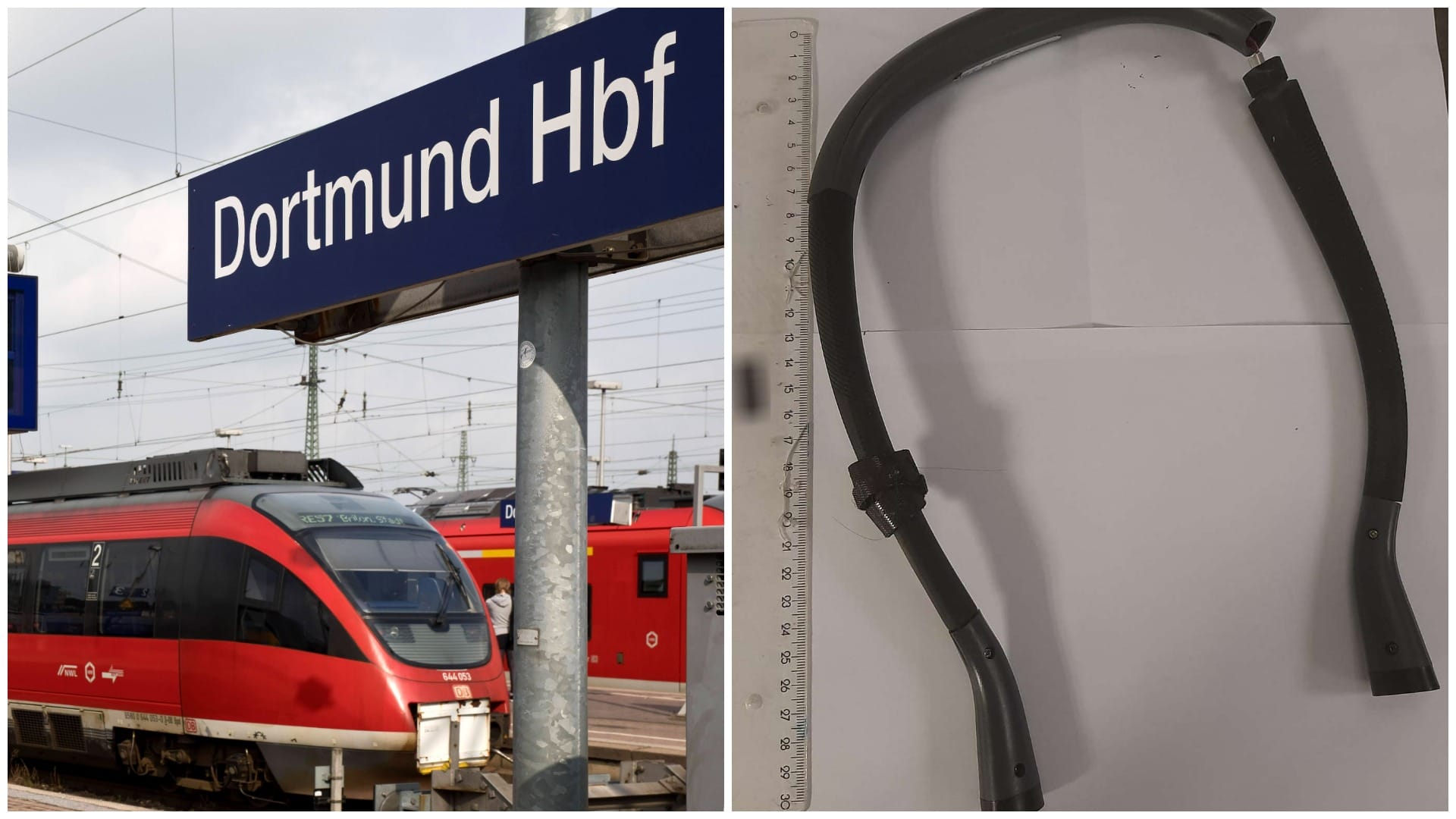 Der Hauptbahnhof Dortmund und die Waffe: Eine Person wurde bei dem Angriff verletzt. Der Hauptbahnhof Dortmund und die Waffe: Eine Person wurde bei dem Angriff verletzt.