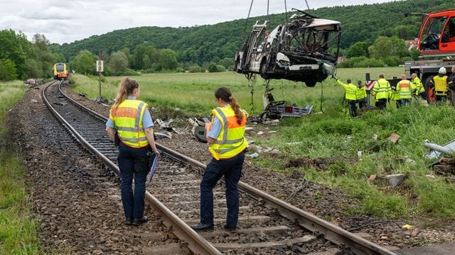 Bus kollidiert mit Zug