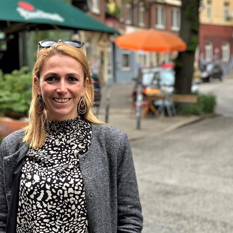 Lokalpolitikerin Sabrina Hirche auf St. Pauli: Sie fordert mehr Rücksichtnahme.