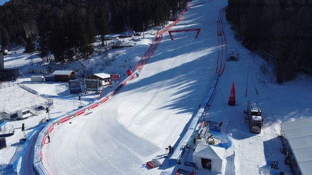 Der Zielbereich der Kandahar-Abfahrt in Garmisch-Partenkirchen.