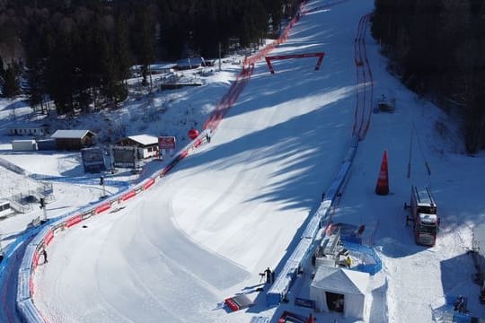 Der Zielbereich der Kandahar-Abfahrt in Garmisch-Partenkirchen.