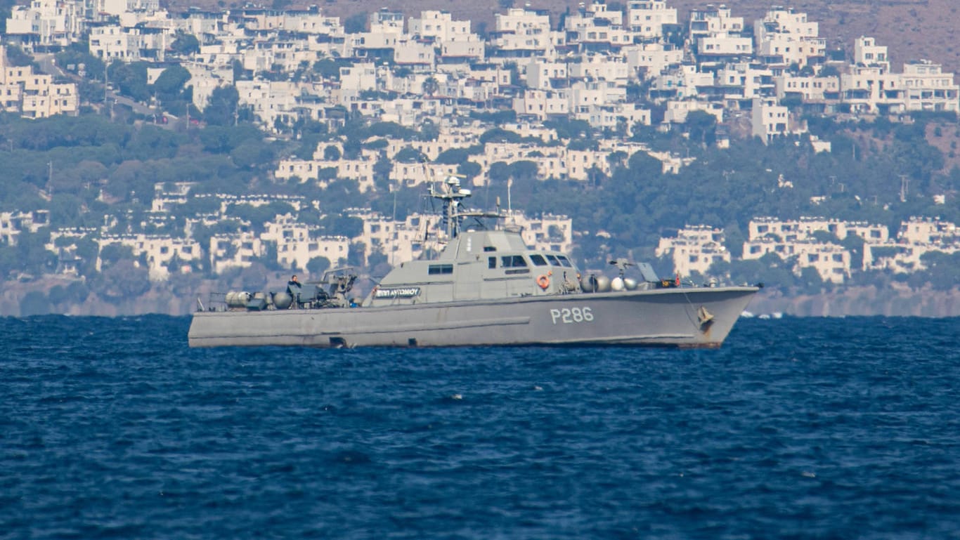 Ein griechisches Militärschiff vor Kos: Mit der Türkei gibt es derzeit diverse Streitpunkte.