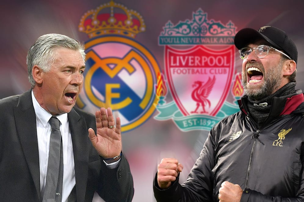 Duell der Giganten: Jürgen Klopp trifft im Endspiel der Champions League mit seinem FC Liverpool auf das von Carlo Ancelotti trainierte Real Madrid.
