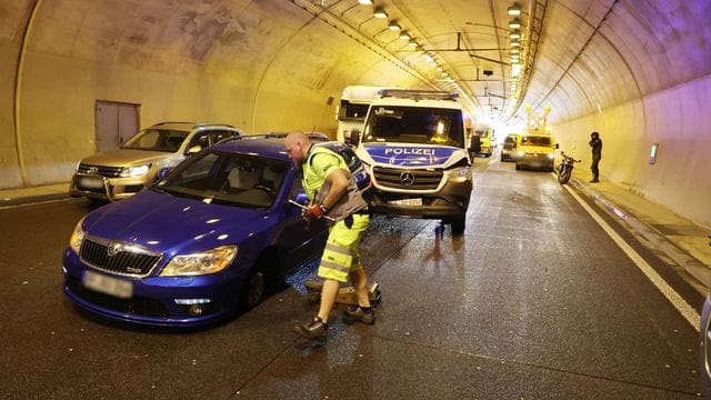 Unfall im Jagdbergtunnel