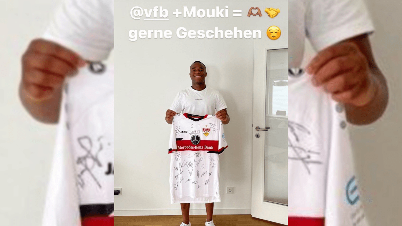 Story-Post von Youssoufu Moukoko auf Instagram: So bedankt sich der BVB-Stürmer für das Geschenk des VfB Stuttgart.