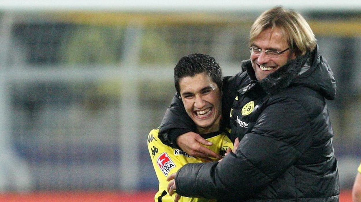 Inniges Verhältnis: Klopp (r.) als BVB-Trainer mit seinem damaligen Mittelfeldregisseur Nuri Sahin.