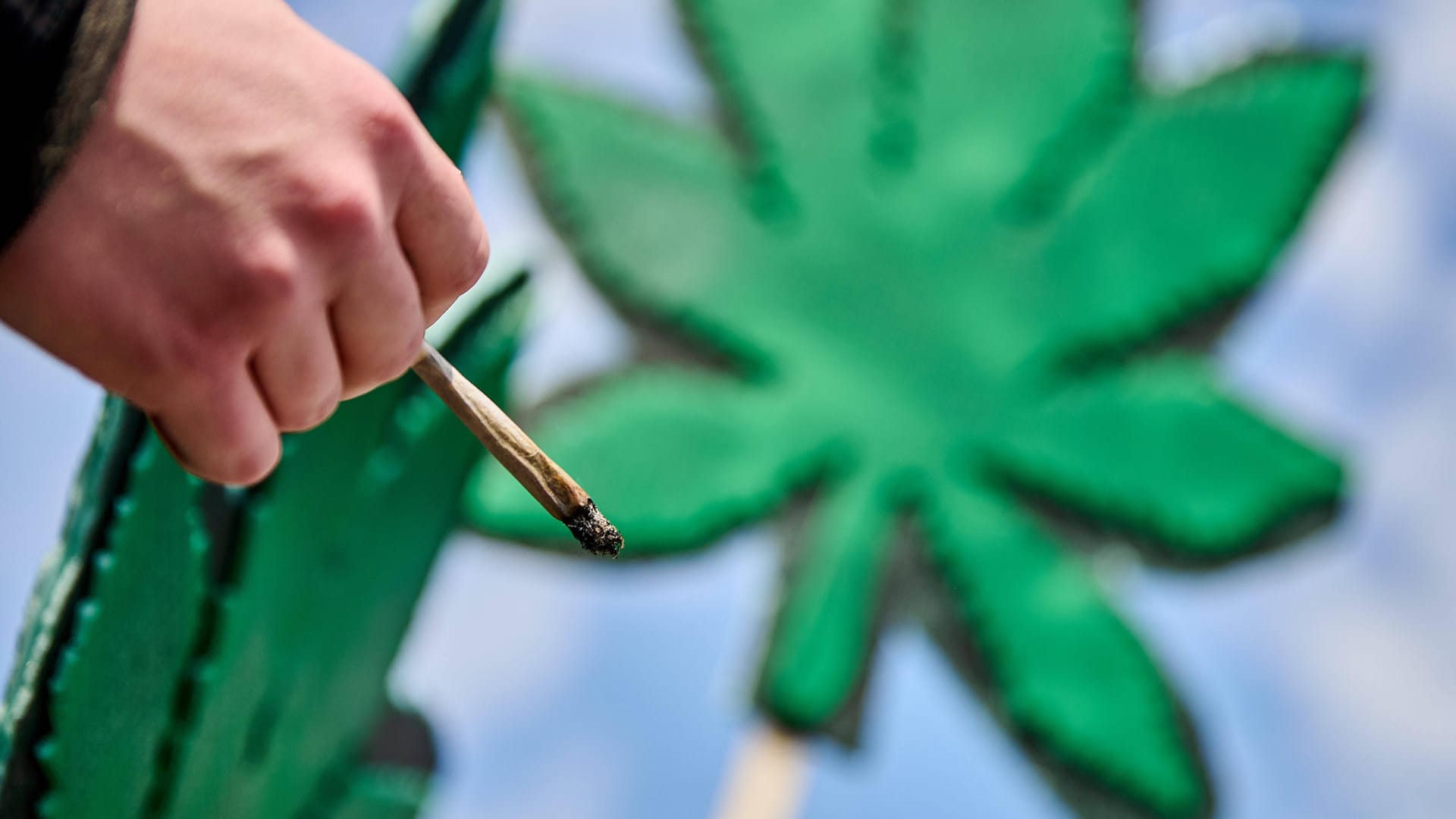 Mann hält einen Joint (Symbolfoto): Ein Familienvater aus Berlin hat Drogen in großen Mengen geschmuggelt.