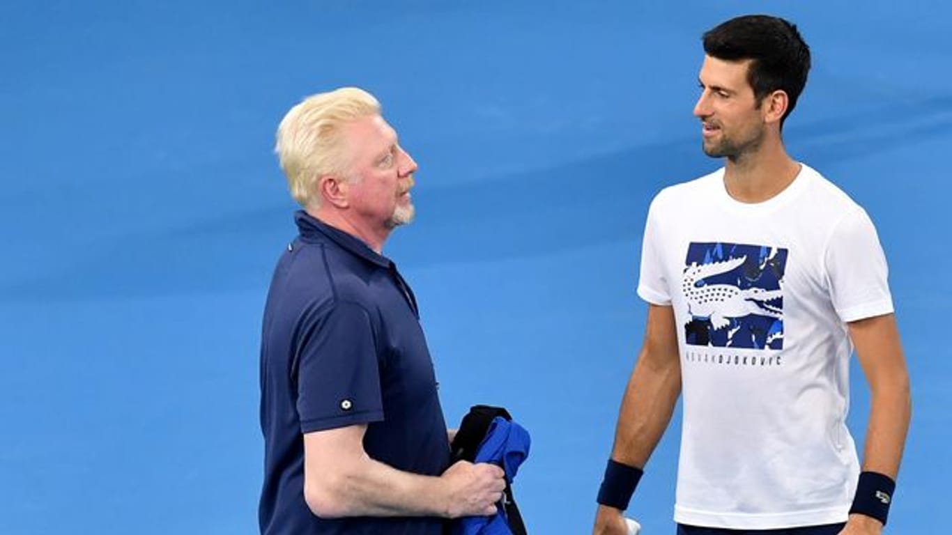 Boris Becker (l) und Novak Djokovic arbeiteten in der Vergangenheit zusammen.
