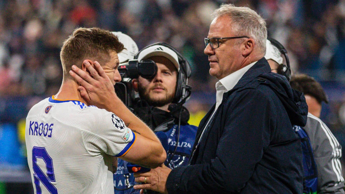 ZDF-Reporter Kaben (r.) und Kroos: Das Gespräch der beiden nach dem Champions-League-Finale sorgte bundesweit für Diskussionen.