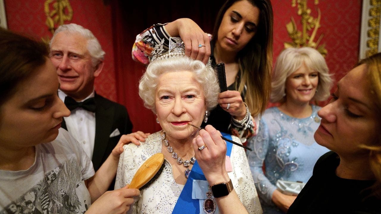 Die Wachsfigur von Königin Elizabeth II. Die Wachsfigur von Königin Elizabeth II.